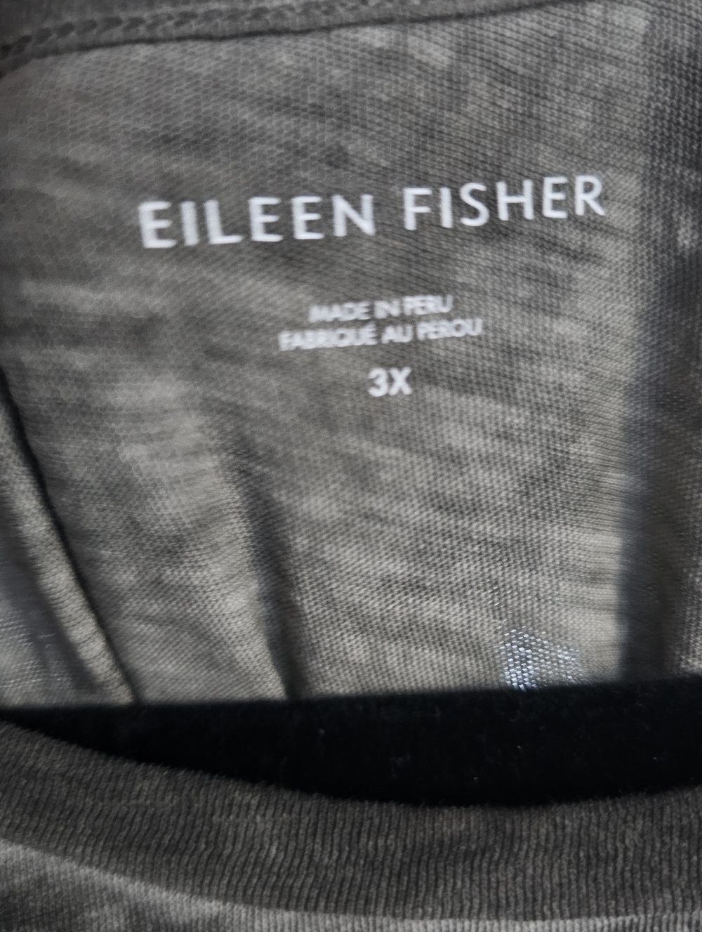 Eileen Fisher Charcoal Gray Short Sleeve Tee - Picture 4 of 7